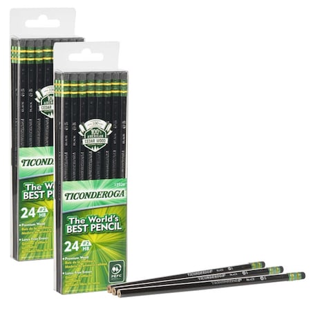 Ticonderoga Pencils, No 2 Soft, Black, Unsharpened, PK48, 48PK 13926